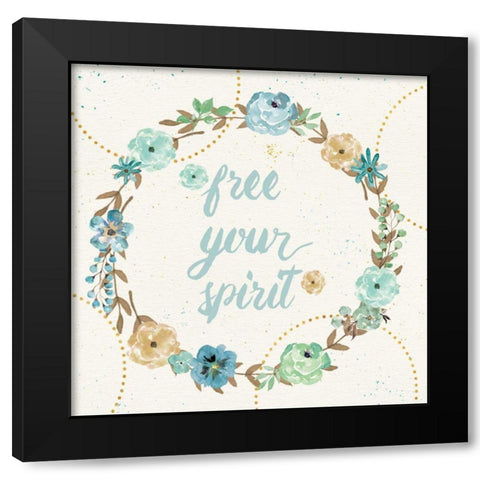 Flutterby Blooms VI Black Modern Wood Framed Art Print with Double Matting by Aiken, Jess