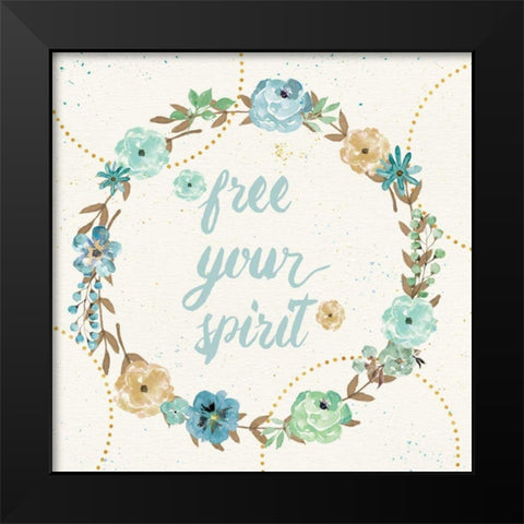 Flutterby Blooms VI Black Modern Wood Framed Art Print by Aiken, Jess