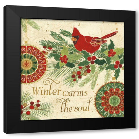 Winter Feathers VI Black Modern Wood Framed Art Print with Double Matting by Charron, Veronique