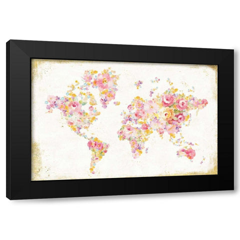 Midsummer World Black Modern Wood Framed Art Print with Double Matting by Nai, Danhui