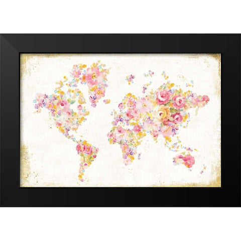 Midsummer World Black Modern Wood Framed Art Print by Nai, Danhui