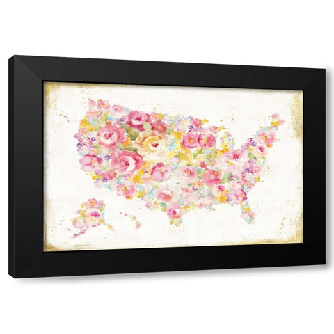 Midsummer USA Black Modern Wood Framed Art Print by Nai, Danhui