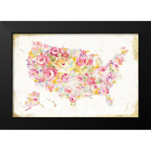 Midsummer USA Black Modern Wood Framed Art Print by Nai, Danhui