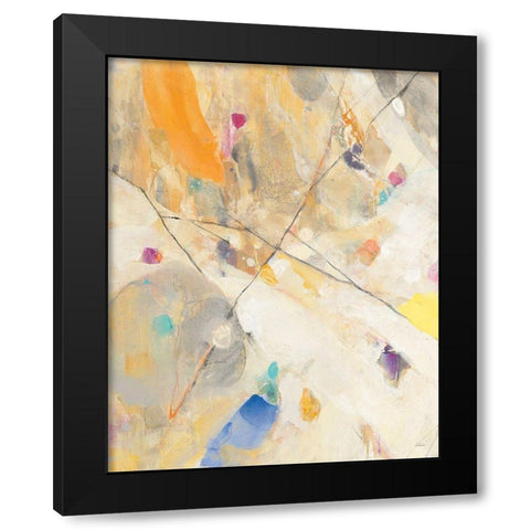 Spring Confetti I Black Modern Wood Framed Art Print by Hristova, Albena