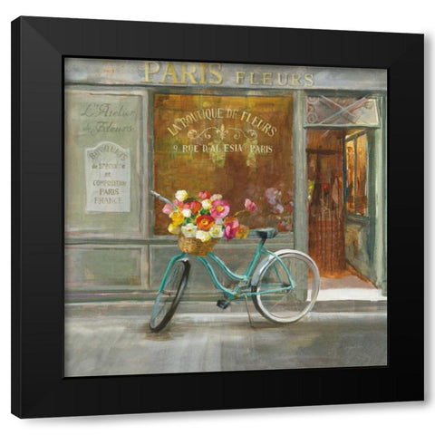 French Flowershop v2 Black Modern Wood Framed Art Print with Double Matting by Nai, Danhui