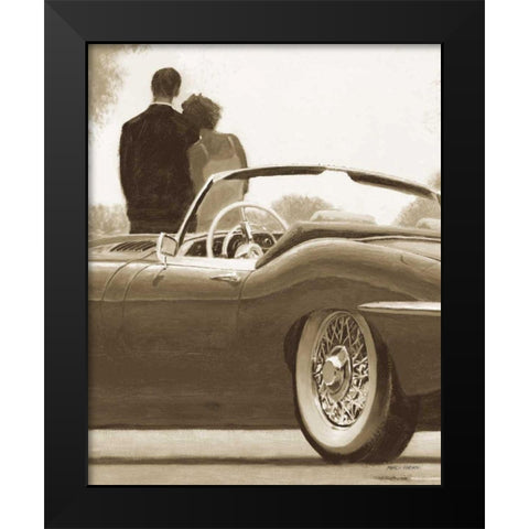 A Ride in Paris I Sepia Crop Black Modern Wood Framed Art Print by Fabiano, Marco