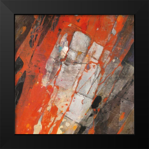 Hot Lava Black Modern Wood Framed Art Print by Hristova, Albena