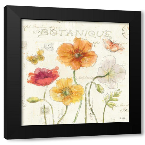 Painted Poppies II Black Modern Wood Framed Art Print with Double Matting by Pertiet, Katie