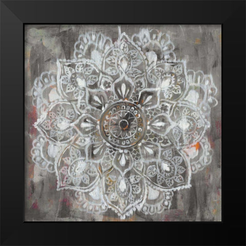 Mandala in Neutral II Black Modern Wood Framed Art Print by Nai, Danhui