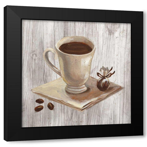 Coffee Time IV on Wood Black Modern Wood Framed Art Print by Vassileva, Silvia