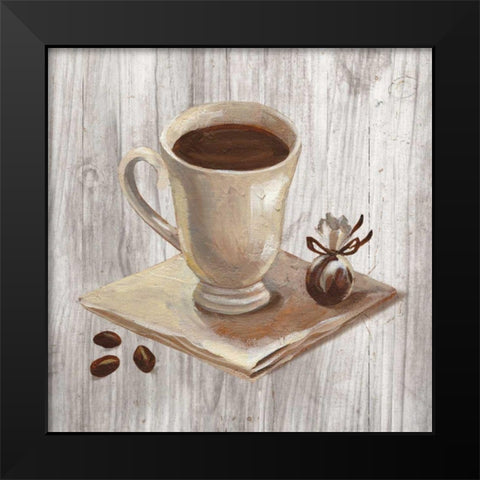 Coffee Time IV on Wood Black Modern Wood Framed Art Print by Vassileva, Silvia