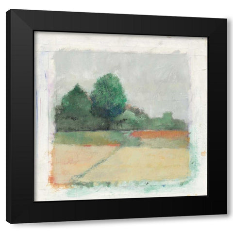 Path Through the Field Crop Green Black Modern Wood Framed Art Print by Tillmon, Avery