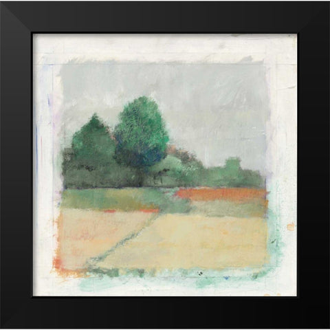 Path Through the Field Crop Green Black Modern Wood Framed Art Print by Tillmon, Avery