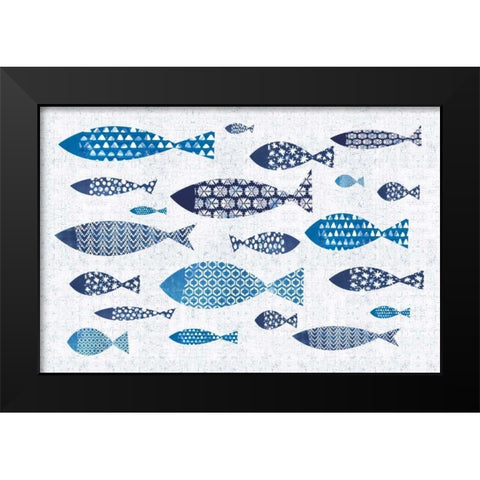 Sunday on the Coast II Black Modern Wood Framed Art Print by Pela