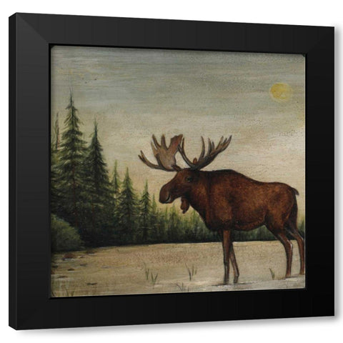 North Woods Moose II Black Modern Wood Framed Art Print by Brown, David Carter