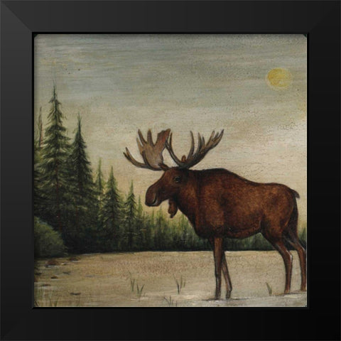 North Woods Moose II Black Modern Wood Framed Art Print by Brown, David Carter