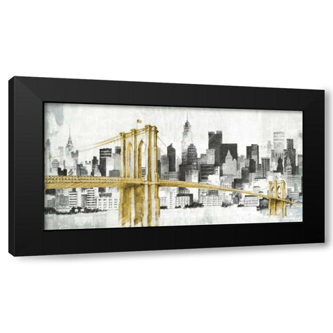 New York Skyline I Yellow Bridge no Words Black Modern Wood Framed Art Print by Tillmon, Avery