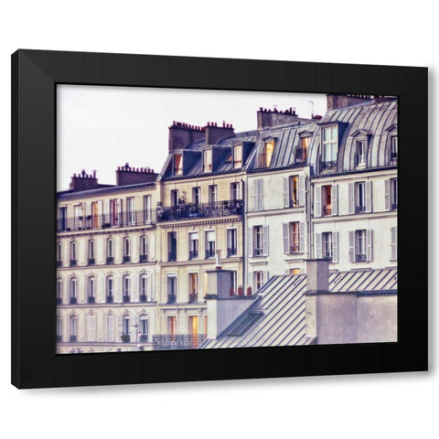 Bon Nuit Paris Black Modern Wood Framed Art Print by Bevan, Keri