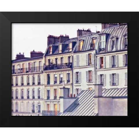 Bon Nuit Paris Black Modern Wood Framed Art Print by Bevan, Keri