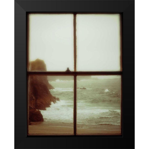 The Mermaids Song Black Modern Wood Framed Art Print by Bevan, Keri