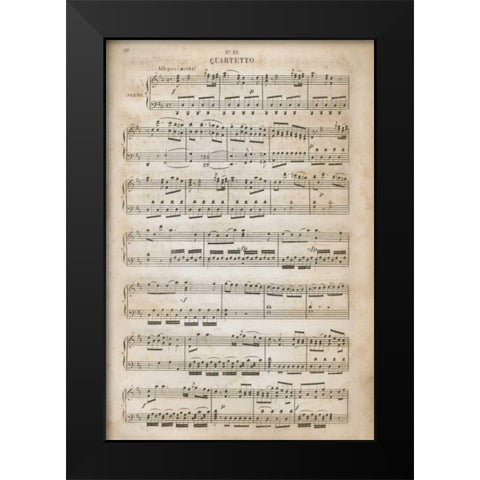 Sheet of Music III Black Modern Wood Framed Art Print by Wild Apple Portfolio