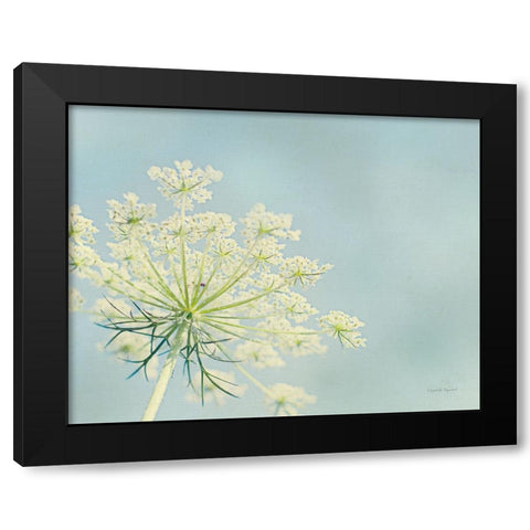Flower on Blue I Crop Black Modern Wood Framed Art Print by Urquhart, Elizabeth