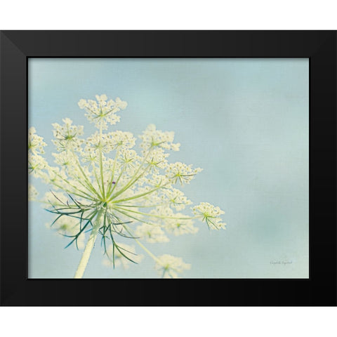 Flower on Blue I Crop Black Modern Wood Framed Art Print by Urquhart, Elizabeth