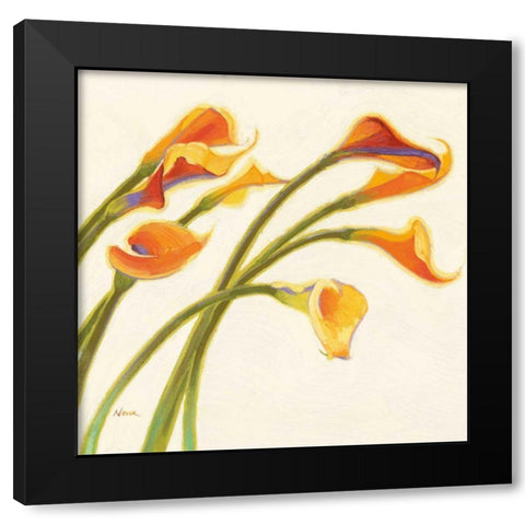 Callas in the Wind I Black Modern Wood Framed Art Print with Double Matting by Novak, Shirley