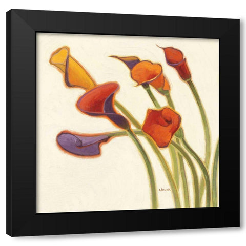 Callas in the Wind II Black Modern Wood Framed Art Print by Novak, Shirley