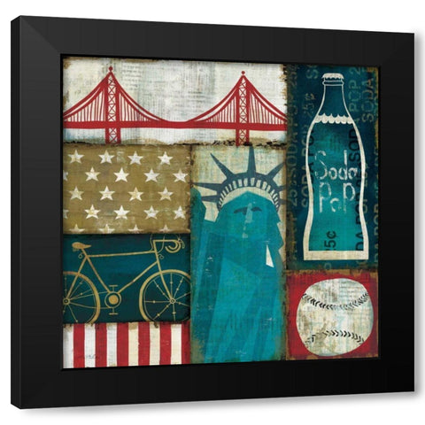 American Pop I Black Modern Wood Framed Art Print with Double Matting by Mullan, Michael