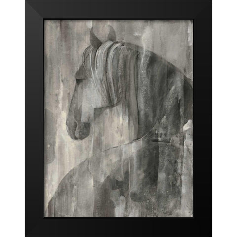 Glance Greige Crop Black Modern Wood Framed Art Print by Hristova, Albena