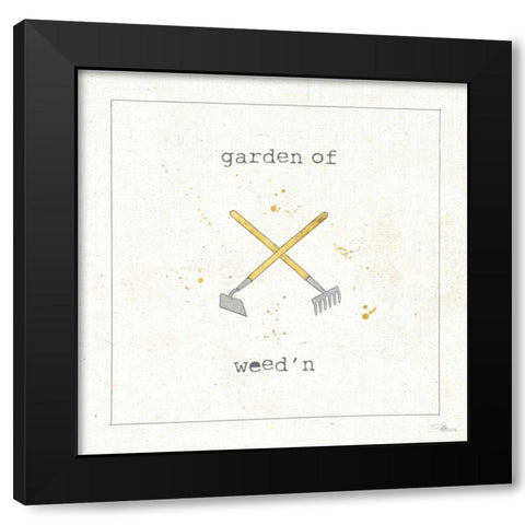 Garden Notes VIII Black Modern Wood Framed Art Print by Pela Studio