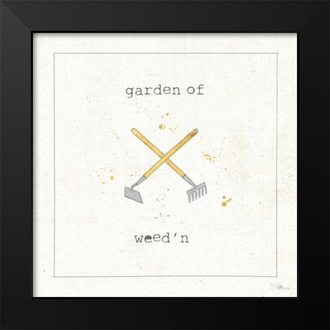 Garden Notes VIII Black Modern Wood Framed Art Print by Pela Studio
