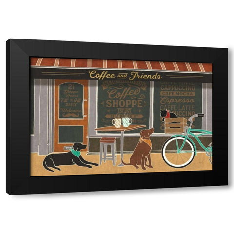 Coffee and Friends I Black Modern Wood Framed Art Print with Double Matting by Charron, Veronique