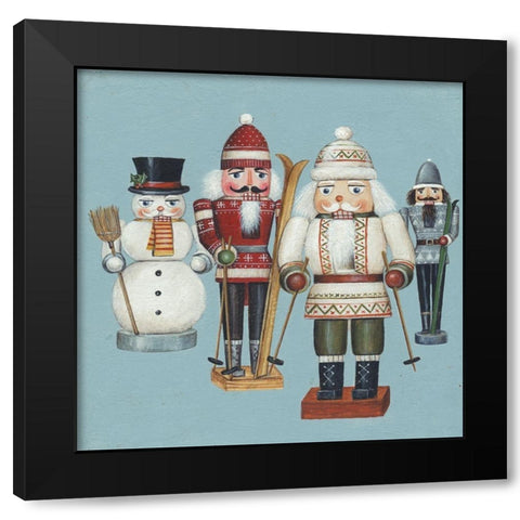 Skier Nutcrackers Black Modern Wood Framed Art Print with Double Matting by Brown, David Carter