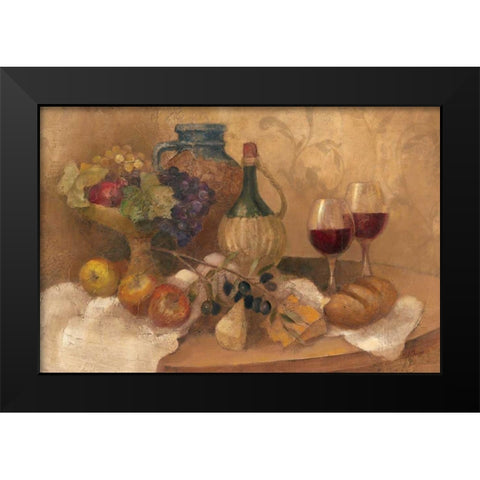 Abundant Table with Pattern Black Modern Wood Framed Art Print by Albena, Hristova