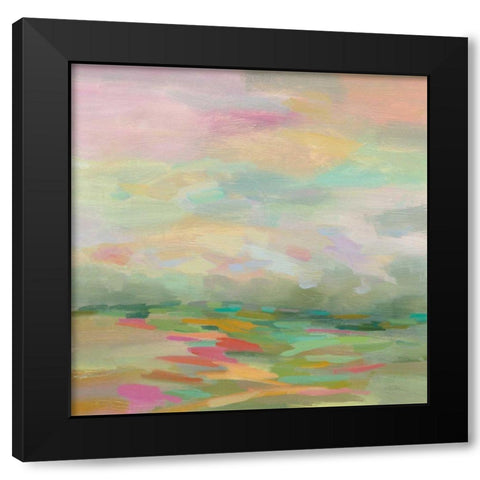 Pastel Fields Black Modern Wood Framed Art Print by Vassileva, Silvia