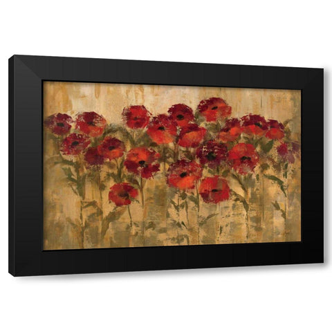 Sunshine Florals Black Modern Wood Framed Art Print by Vassileva, Silvia