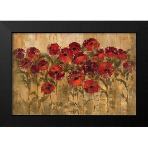 Sunshine Florals Black Modern Wood Framed Art Print by Vassileva, Silvia