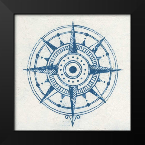 Indigo Gild Compass Rose I Black Modern Wood Framed Art Print by Lovell, Kathrine