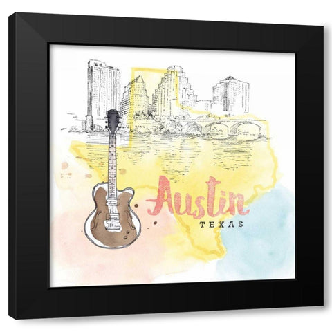 US Cities I Black Modern Wood Framed Art Print with Double Matting by Grove, Beth