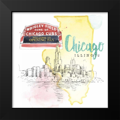 US Cities II Black Modern Wood Framed Art Print by Grove, Beth