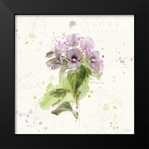 Floral Splash III Black Modern Wood Framed Art Print by Pertiet, Katie