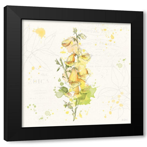 Floral Splash IV Black Modern Wood Framed Art Print by Pertiet, Katie