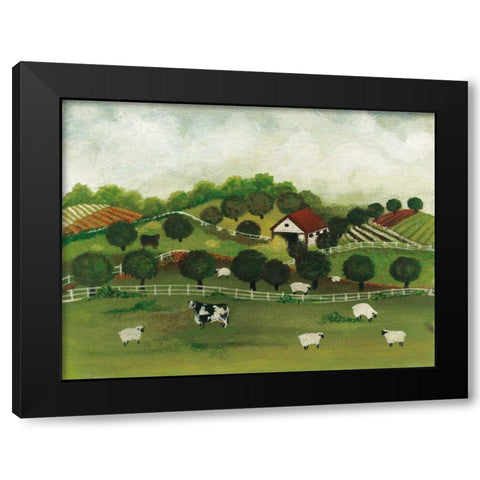 A Day at the Farm II Bright Black Modern Wood Framed Art Print with Double Matting by Brown, David Carter
