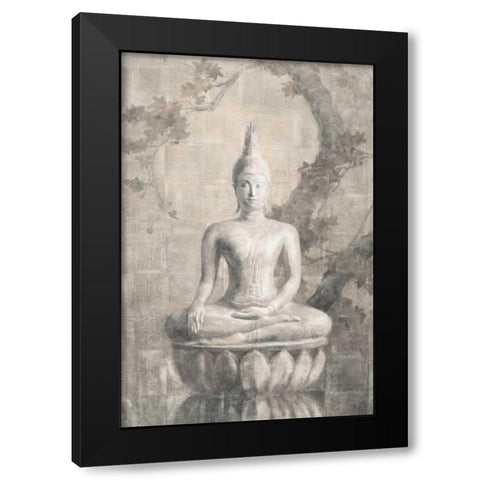 Buddha Neutral Black Modern Wood Framed Art Print by Nai, Danhui