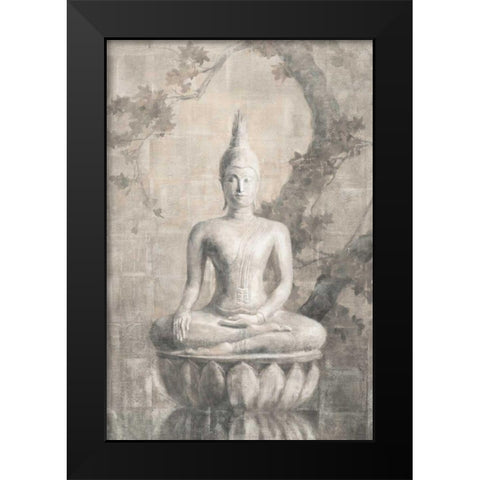 Buddha Neutral Black Modern Wood Framed Art Print by Nai, Danhui