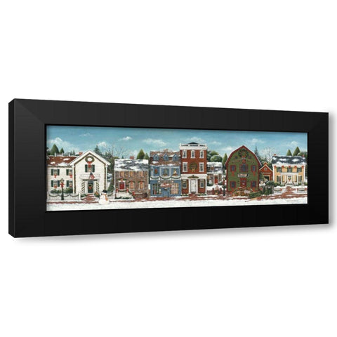 Christmas Village Crop Black Modern Wood Framed Art Print with Double Matting by Brown, David Carter