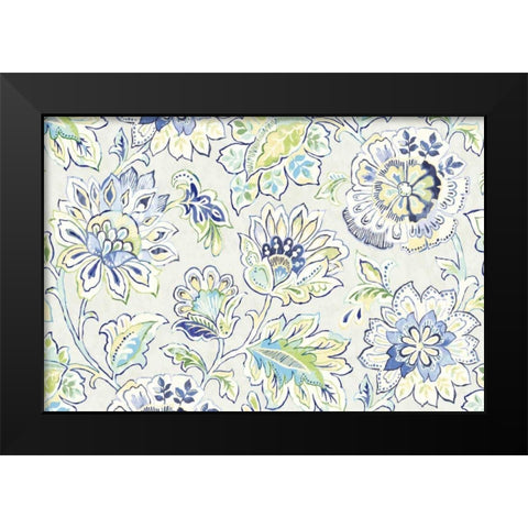 Ceylon Gardens II Indigo Black Modern Wood Framed Art Print by Wild Apple Portfolio