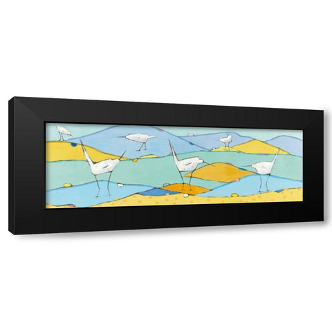 Marsh Egrets I Black Modern Wood Framed Art Print with Double Matting by Adams, Phyllis